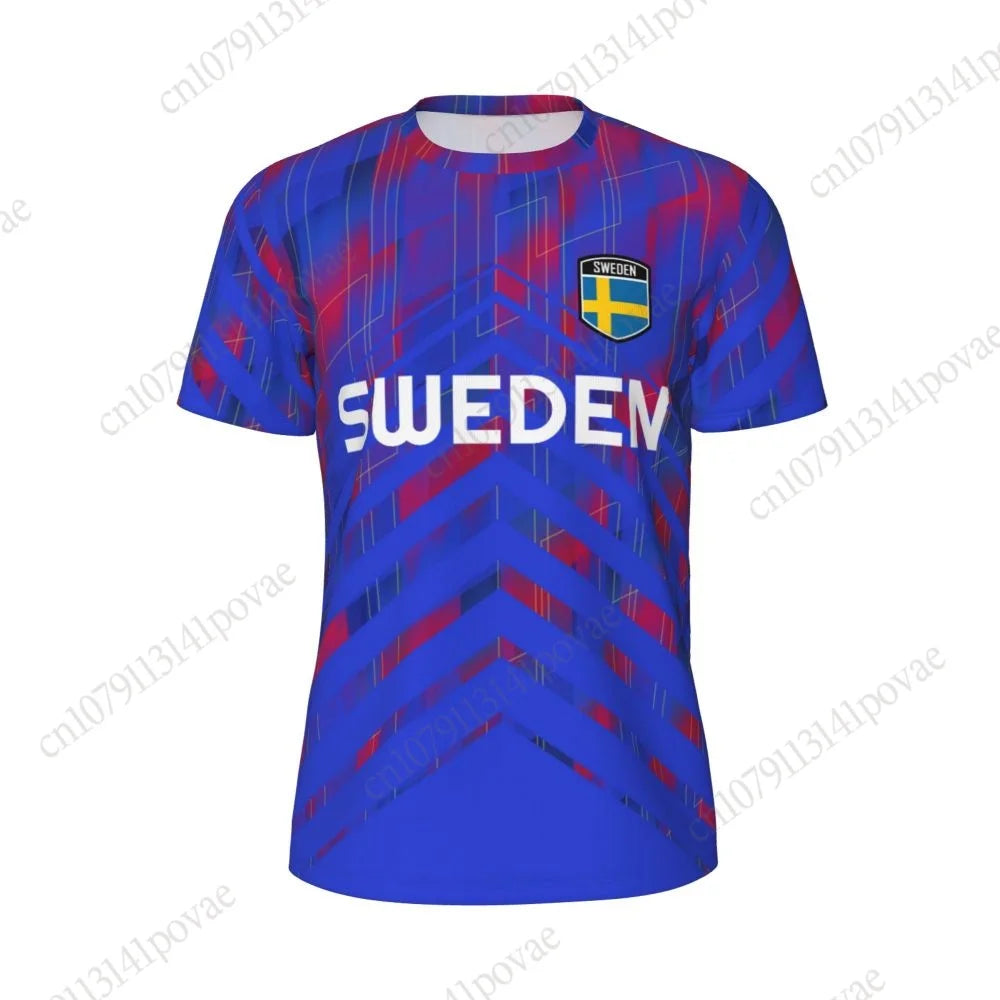 Sweden Flag T-shirts Men Women Mesh Clothing Sports Breathable For Running Bike Tennis Fitness