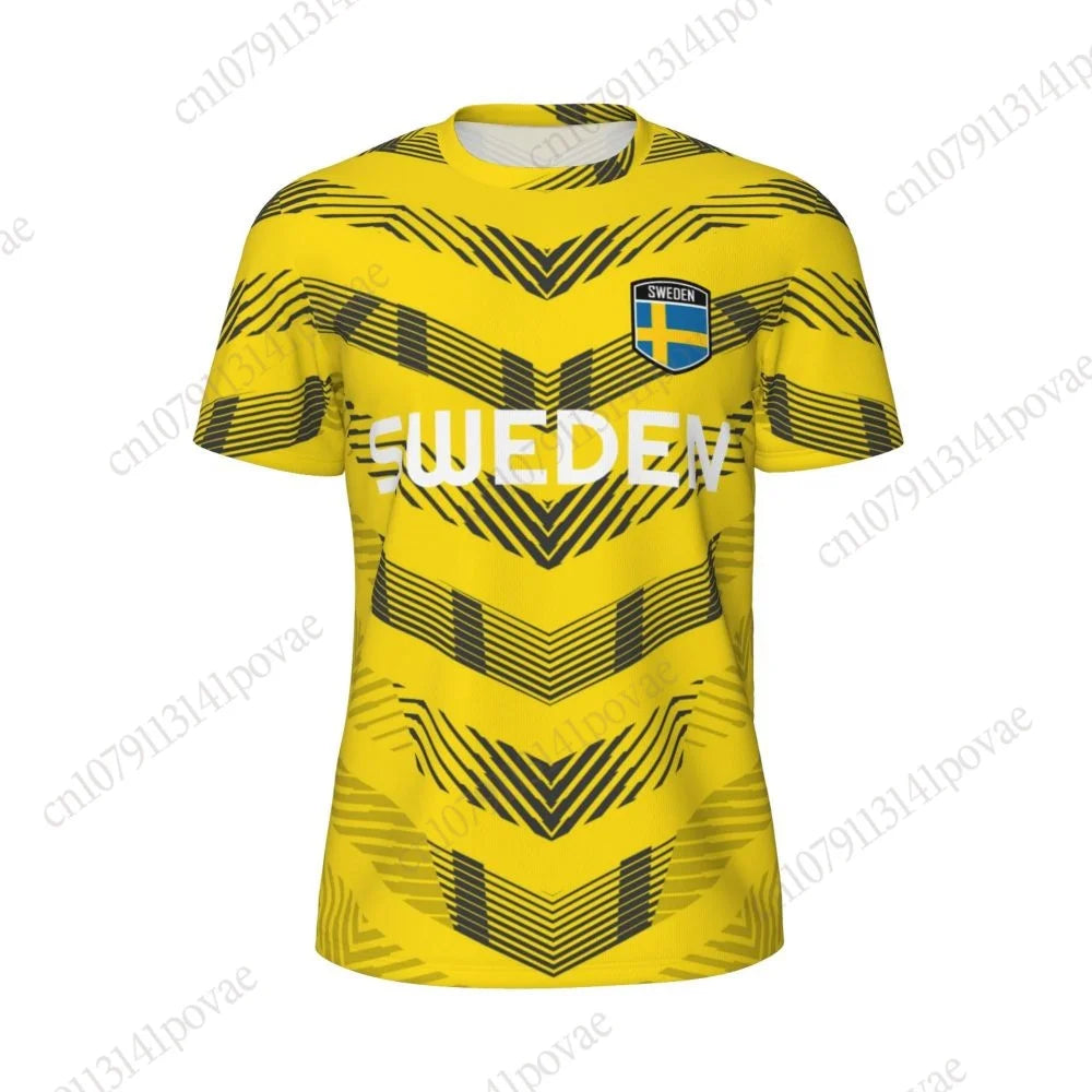 Sweden Flag T-shirts Men Women Mesh Clothing Sports Breathable For Running Bike Tennis Fitness