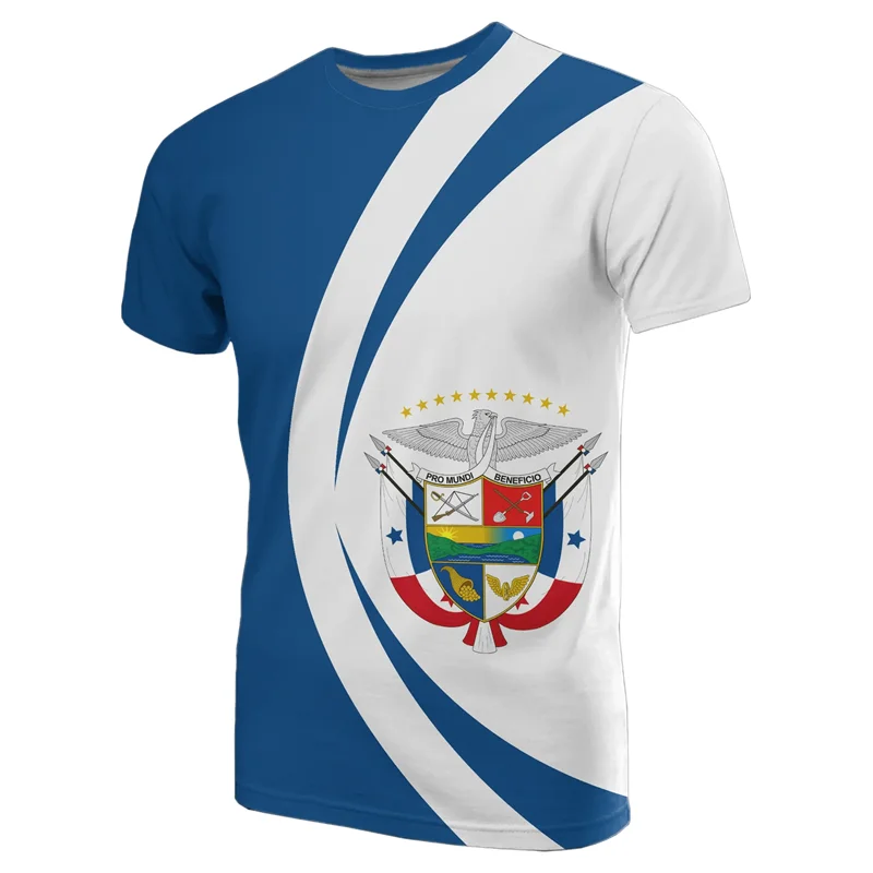 Fashion Panama Flag Pattern T Shirt For Men Sports Gym T-shirt Tops Summer Street 3D Printed Short Sleeves Casual Loose Tees