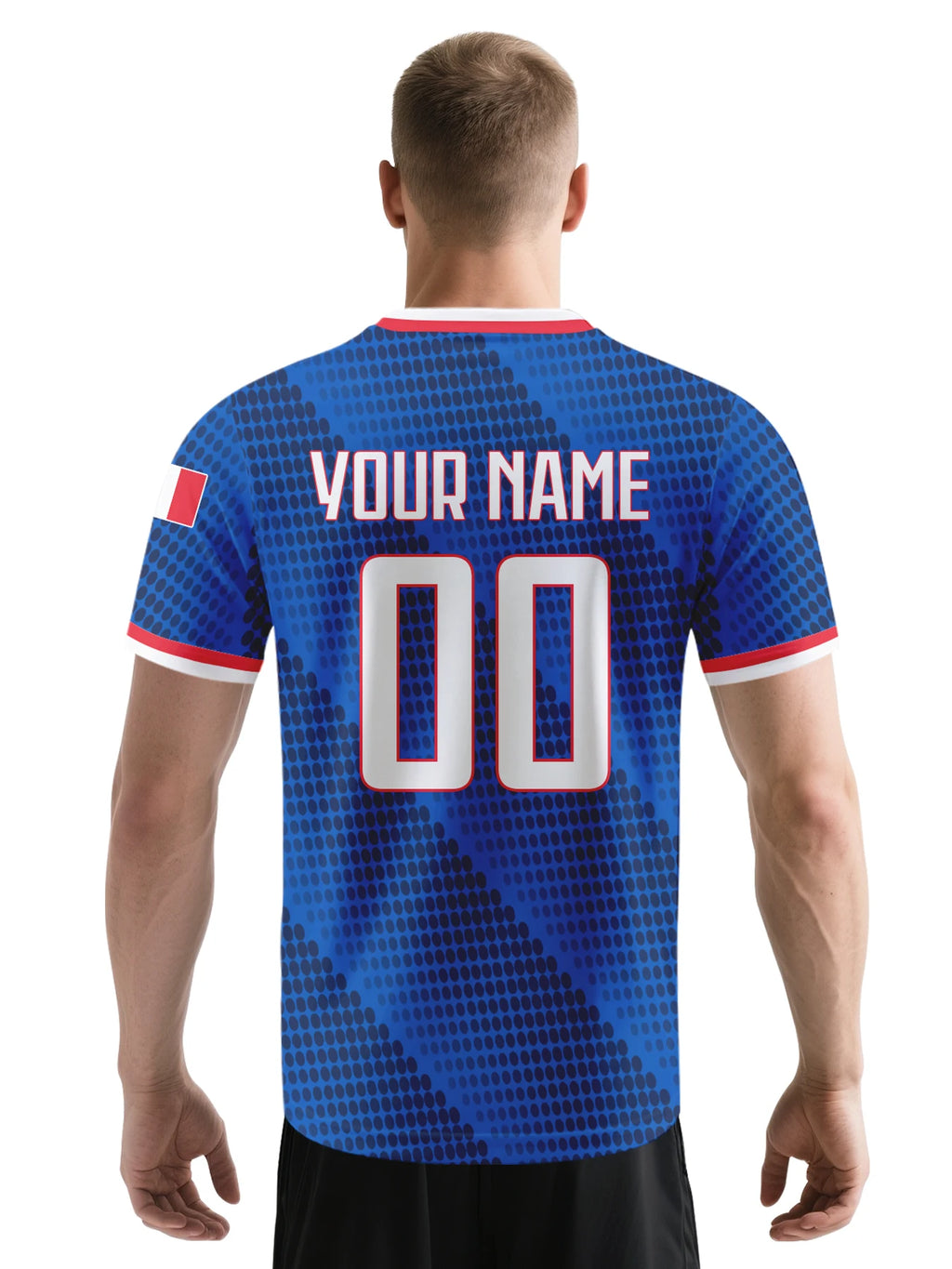 Custom France Football Jersey Personalized with Name Number Breathable V-neck Soccer Team Shirt for Men Youth Women