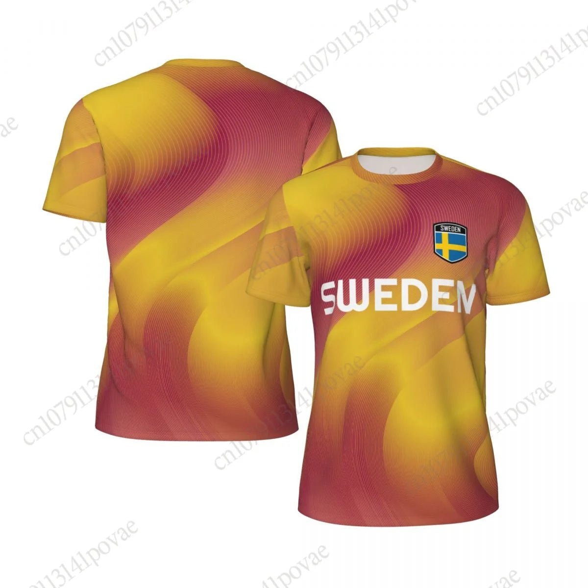 Sweden Flag T-shirts Men Women Mesh Clothing Sports Breathable For Running Bike Tennis Fitness