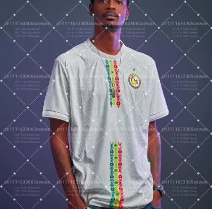 Senegal 2026 New Soccer Jerseys Comfortable and Breathable 3D Printed T-Shirts for Adults and Casual Tops for Children