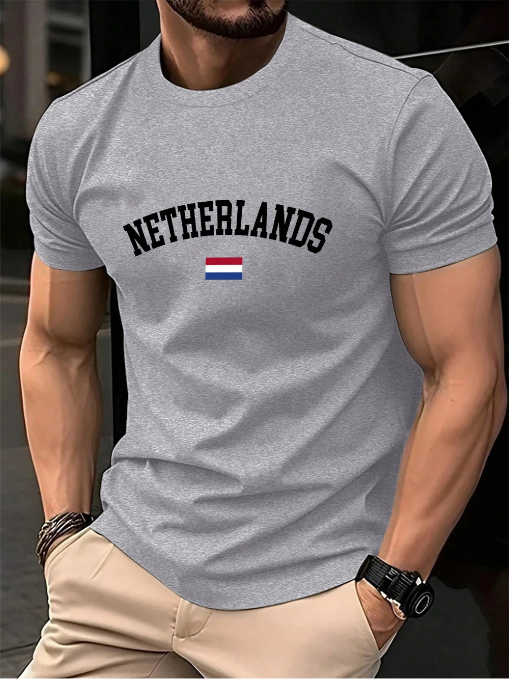Netherlands Flag Prints Men T-Shirt Cotton Summer Oversized Tops Short Sleeve Comfortable Soft T Shirt Casual Clothes S-5XL