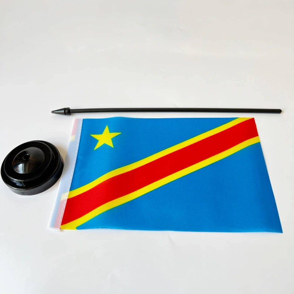 14x21cm Office Desk Flag Of Congo Flag Flag The Republic Of Congo National hanging Flag banner standard Hanging Banner