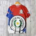 Paraguay Flag 3D Printing Sports T-shirt Summer Outdoor Casual Paraguayan National Emblem Graphic Tee Shirts Men Clothing 2024