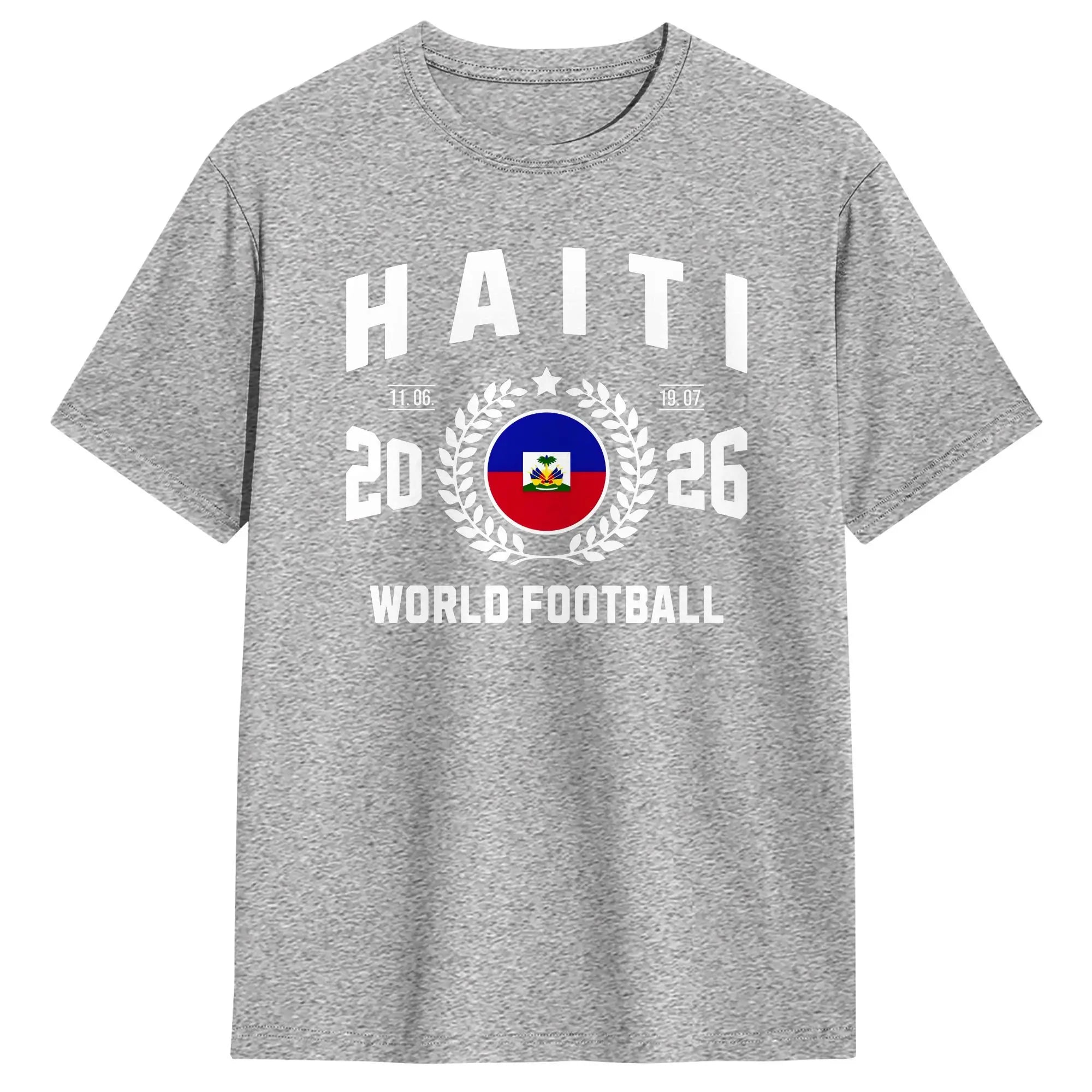 Haiti Football Supporter 2026 Badge T-Shirt  Hip Hop T Shirts Short-Sleeved Vintage Tshirt Summer Cotton Oversized Clothes