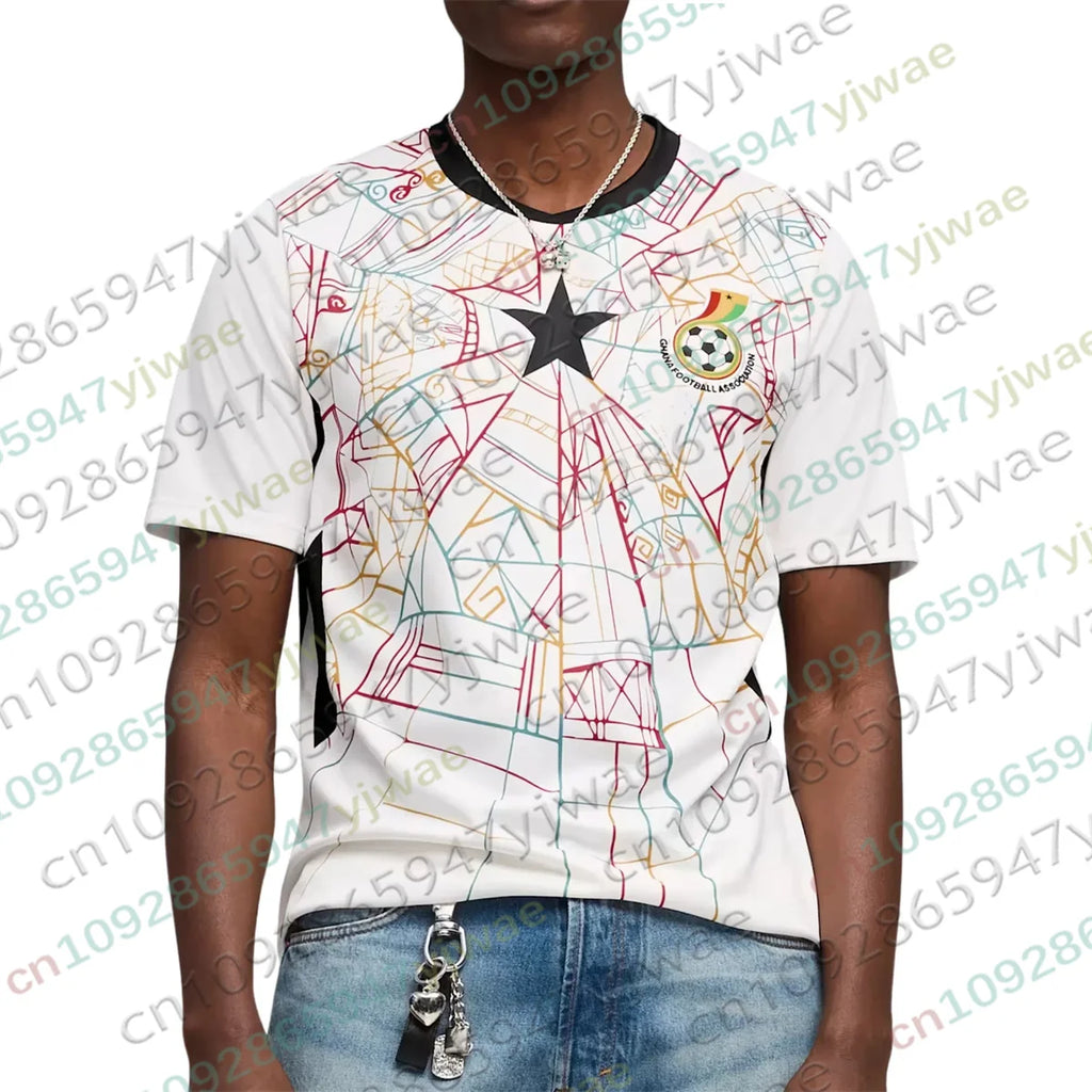 26-27 Ghana Home Football Jersey Golden Speed Drying Sports Clothing Outdoor Fitness Training Tee Summer Adult Kid'S T-Shirt