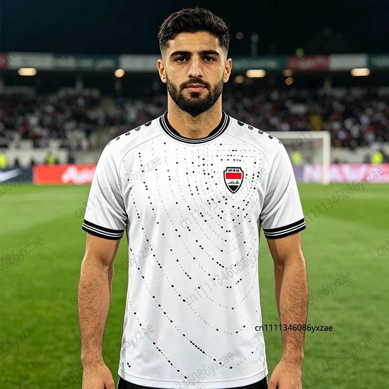 2026 New Iraq Away Football Jersey For Men's T-shirt Summer Breathable Quick Dry Sports Short Sleeve Tees Casual Kids/Adult Tops