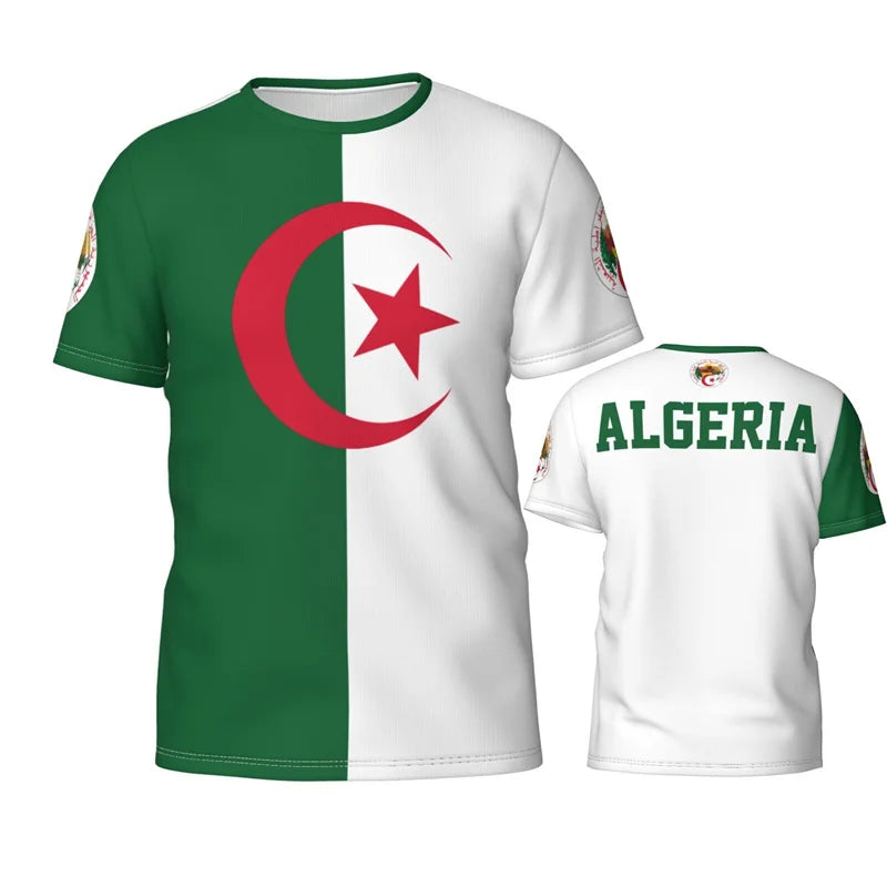 Algeria Soccer Jersey Tee | Patriotic Graffiti Print Green T-Shirt for Men & Women – Summer Football Style, algeria world cup jersey.