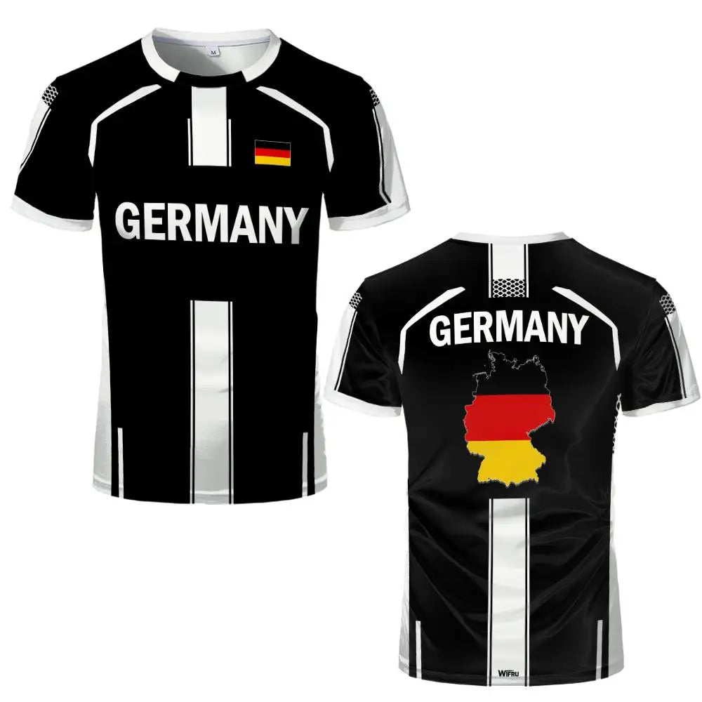 2026 New Germany Football Jersey Flag Print T-shirt Men Women Quick Dry Soccer Training Casual Streetwear Short Sleeve Sport Top