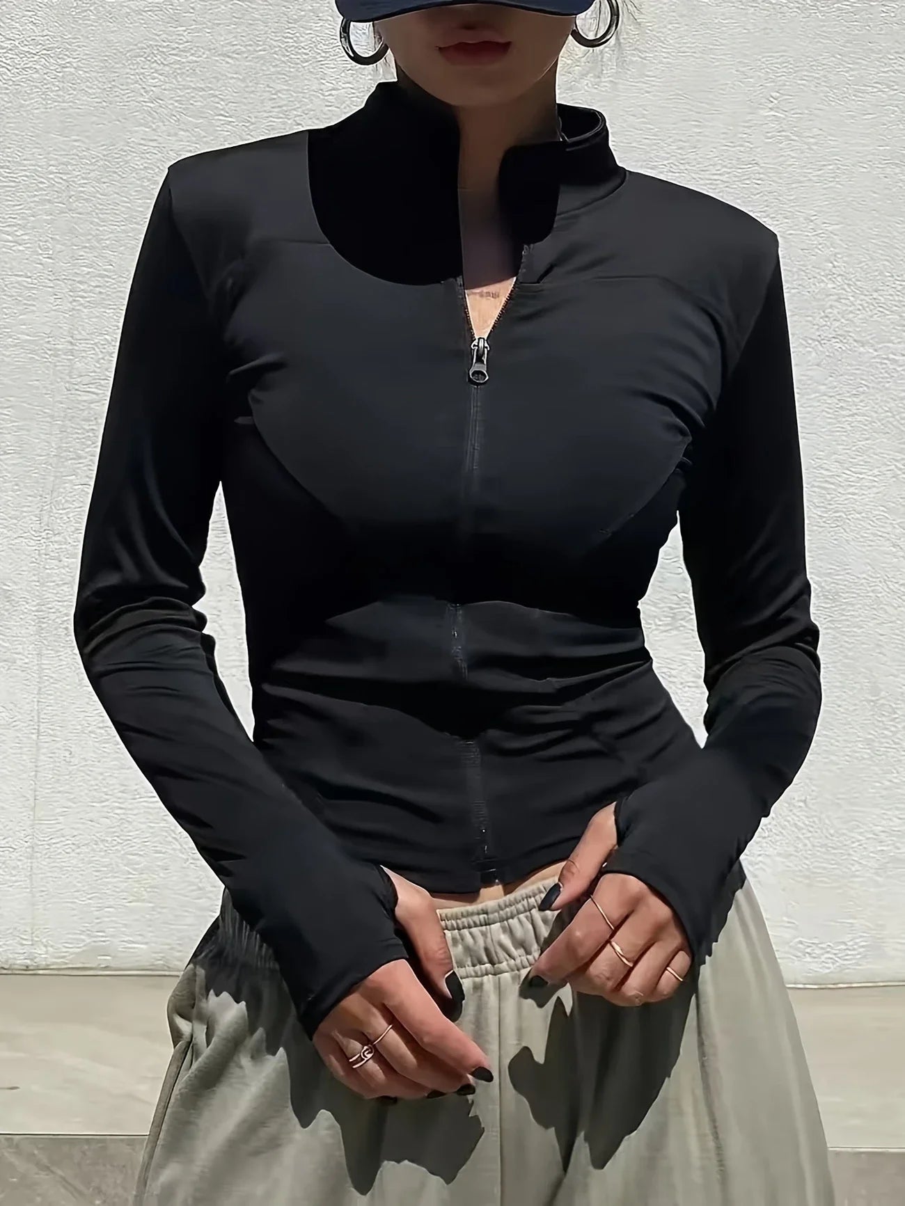 Women’s Sports Jacket Long Sleeve Quick Dry Gym Jacket Fitness Workout Running Training Zip Up Sportswear Coat