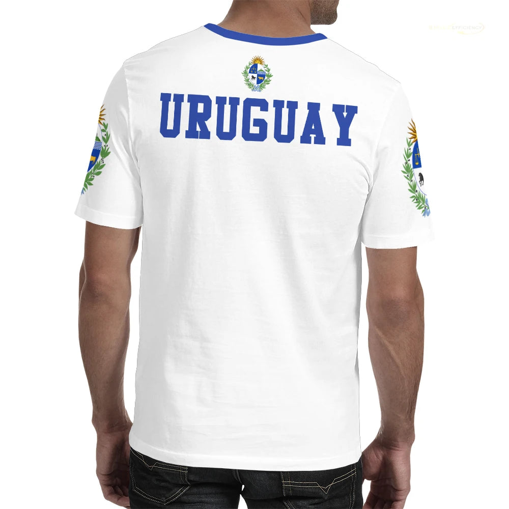 Uruguay Flag Football T-shirts Gym Sports Men & Women Short-sleeved T-shirt Gift for Soccer Fans Uruguayan Badge 3D Printed Tees