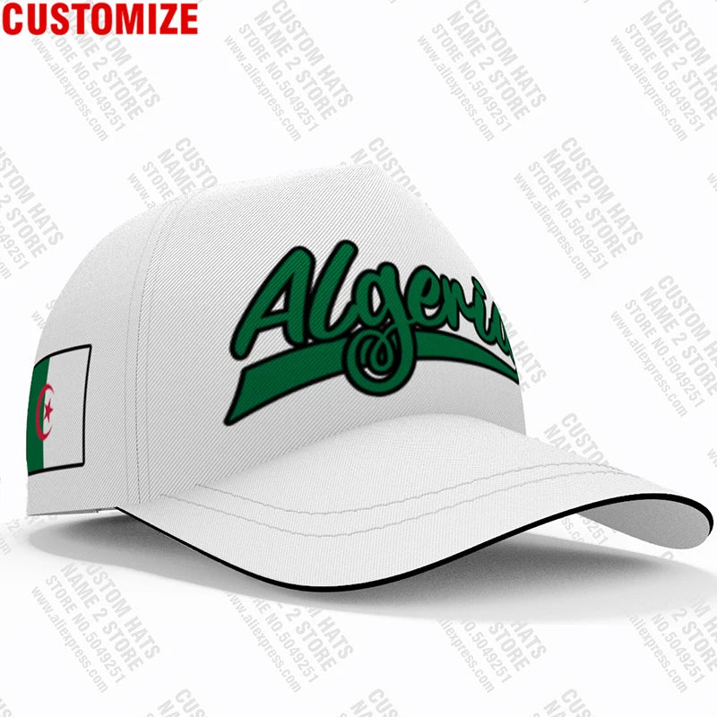 Argélia Boné de Beisebol Grátis Nome Personalizado Número Dza Chapéu Islã Logo Árabe Argélia Texto Árabe Argélia Viagem Bandeira Argel Foto Touca