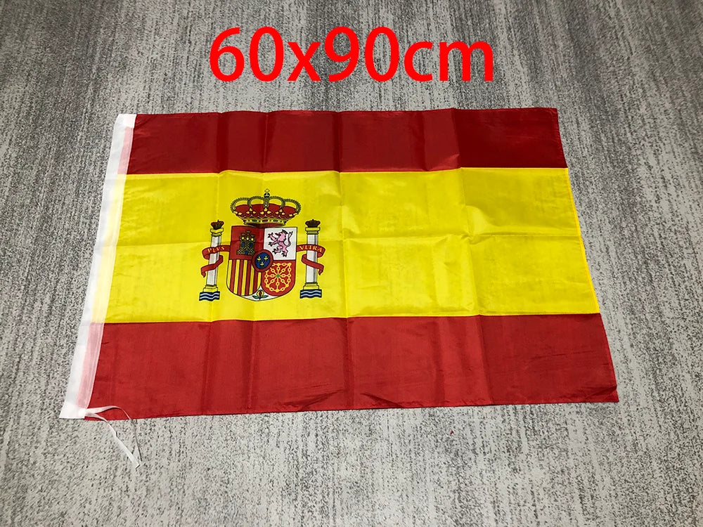 Spain National flag 60x90cm 90x150cm Polyester No Fade ESP ES Espana Spanish Flag hanging Banner for Celebration big flags