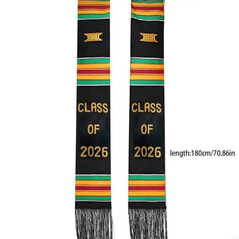 Graduation Stole Class of 2026 – Premium Graduation Sash / Graduation Gown Sash (Kente Style Honor Stole for College & High School Graduates)