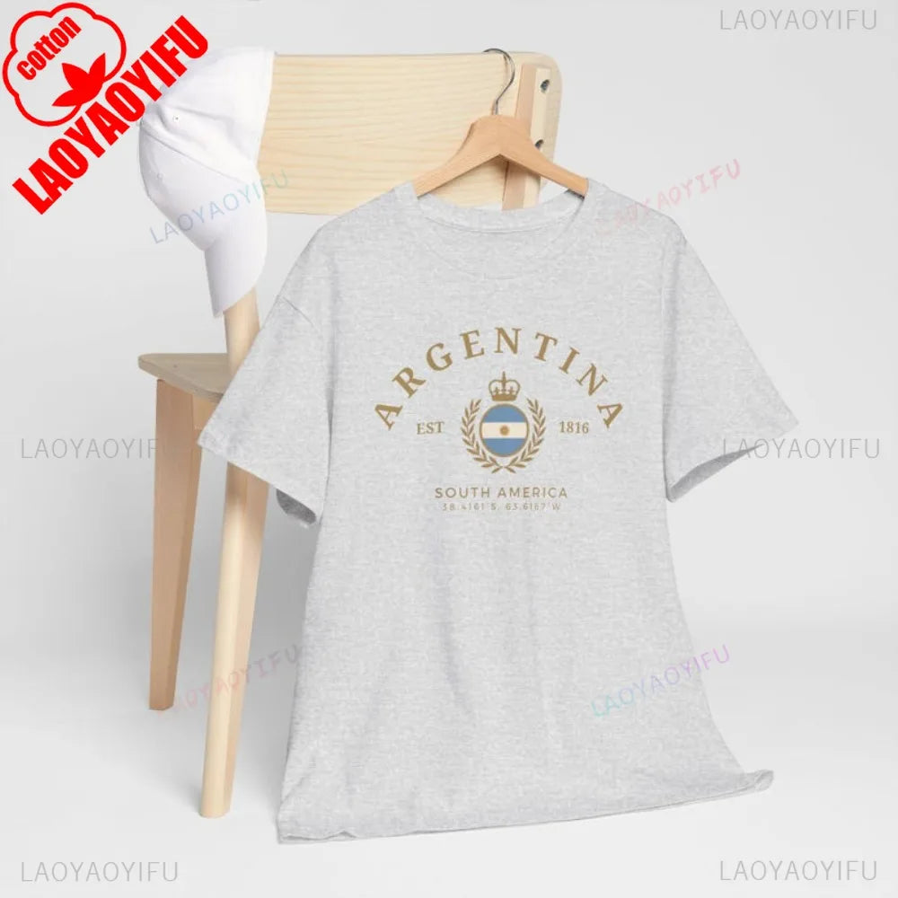 Argentina Vintage Style T-Shirt – Women’s Cotton Latin America Graphic Tee | Casual High-Quality Streetwear Top