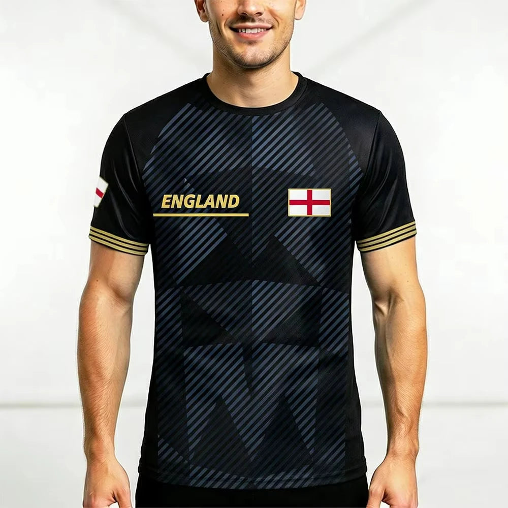 2026 New England Flag Soccer Jersey Fashion Streetwear Casual T Shirt Men Women O Neck Short Sleeve Football Training Tops