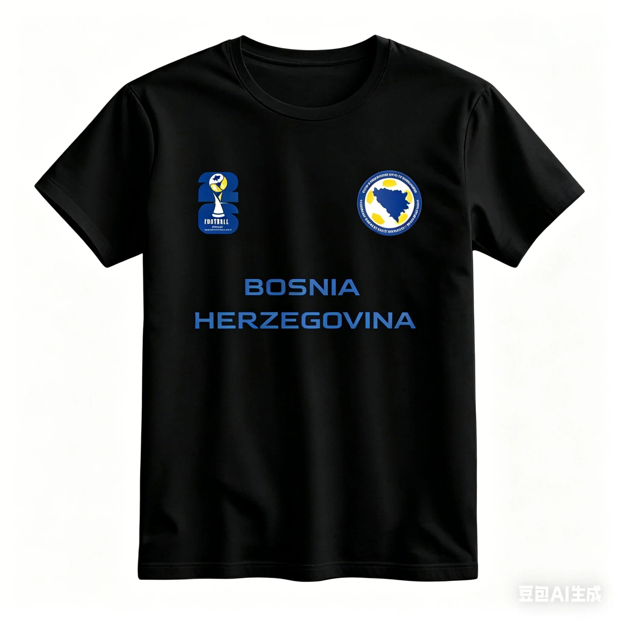 Bosnia and Herzegovina Football Fan T-Shirt – Bosnia and Herzegovina Flag Tee for Men & Women | Summer Cotton Casual Round Neck Shirt | FIFA World Cup Games & 2026 Groups Supporter Wear