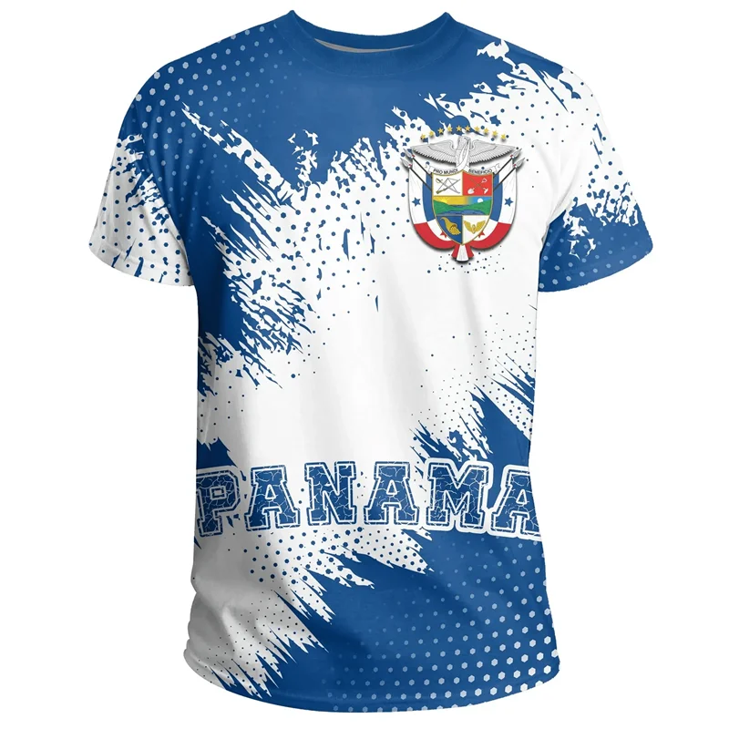 Fashion Panama Flag Pattern T Shirt For Men Sports Gym T-shirt Tops Summer Street 3D Printed Short Sleeves Casual Loose Tees
