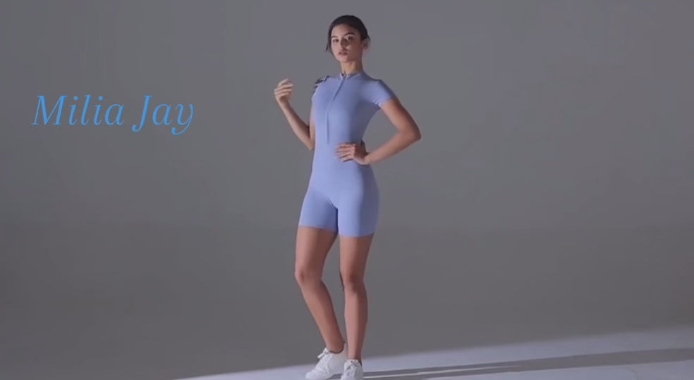 Women’s Zip-Up Gym Jumpsuit – Sculpting Activewear One Piece | Fitness & Sports Wear